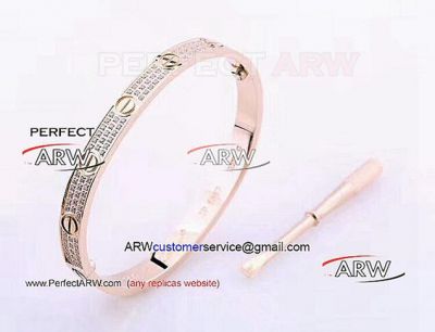 Perfect Replica Cartier Love Bracelet - Rose Gold and Diamonds